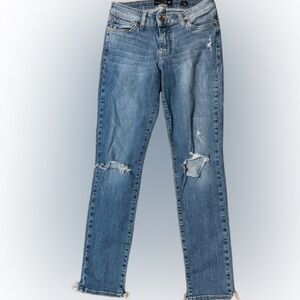 Lucky Brand Lolita Super Skinny Blue Straight Leg Distressed Jeans Size 26